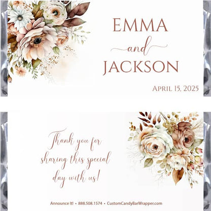 Terra-cotta Wedding Candy Bar Wrappers