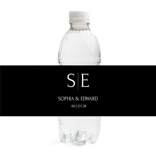 Minimal Wedding Water Bottle Labels