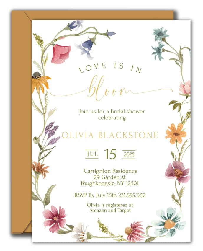 Wildflower Bridal Shower Invitation