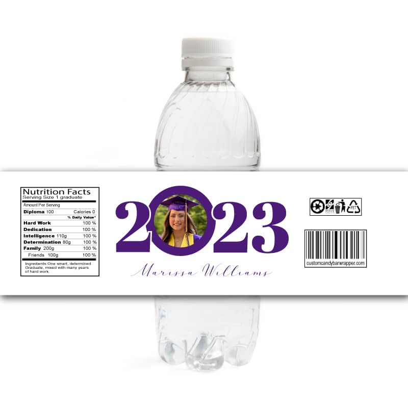 Year Photo Graduation Water Bottle Labels