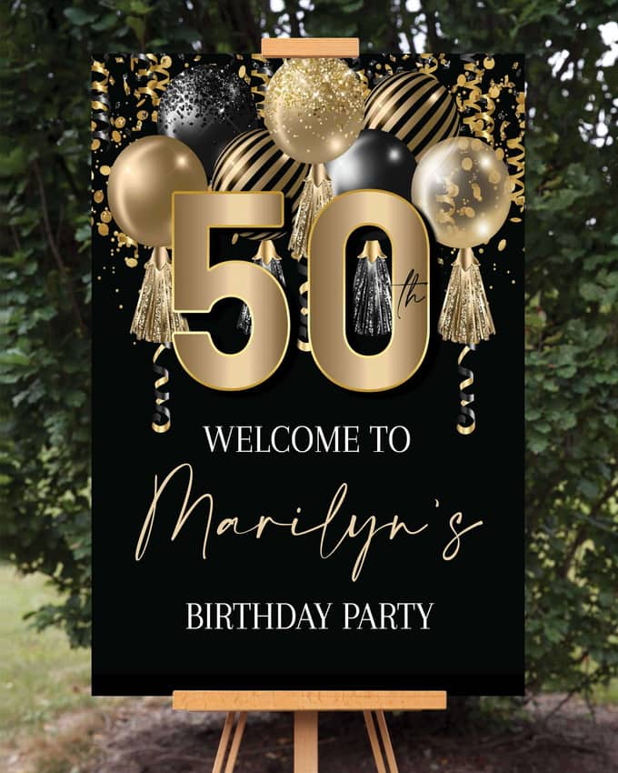 50th Birthday Welcome Sign