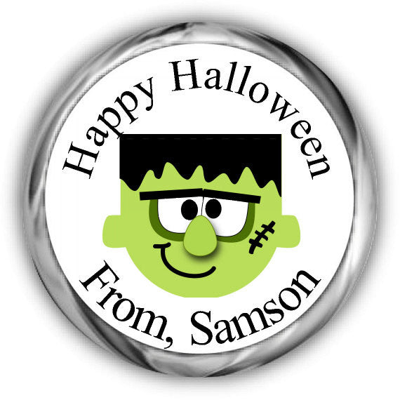 Frankenstein Halloween Candy Kisses Stickers