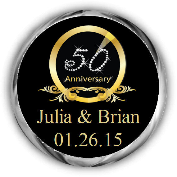 Gold Anniversary Hershey Kisses stickers