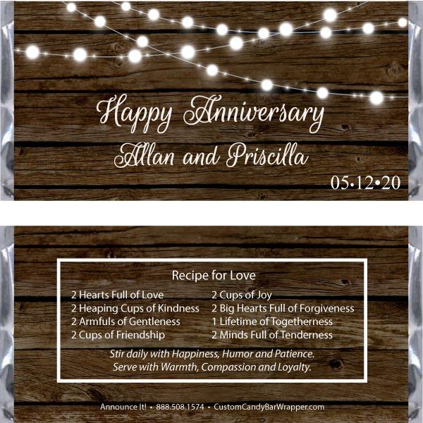 Rustic Candy Labels Rustic Anniversary Candy Bar Wrappers - Announce It!