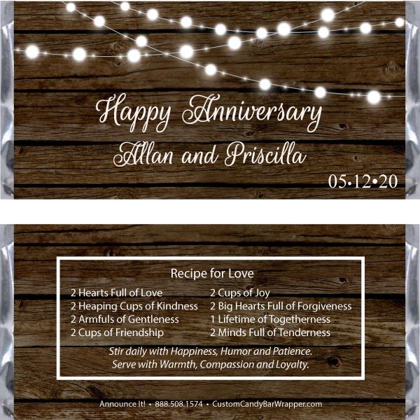 Rustic Anniversary Candy Bar Wrappers