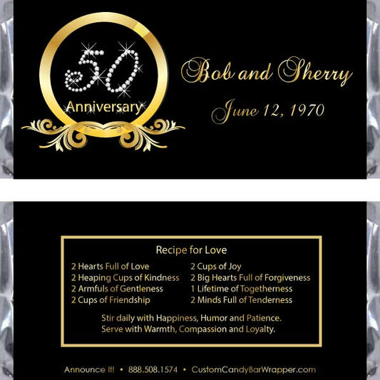 Diamond 50th Anniversary Candy Bar Wrappers