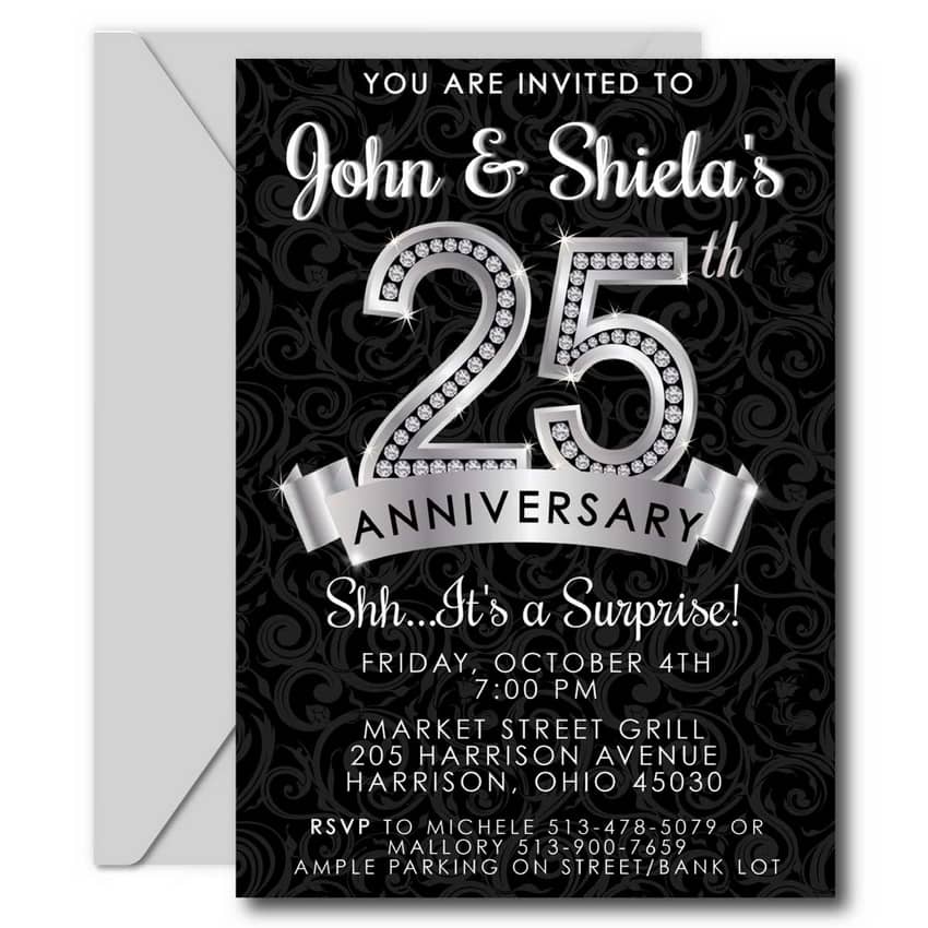 Diamond 25th Anniversary Invitation