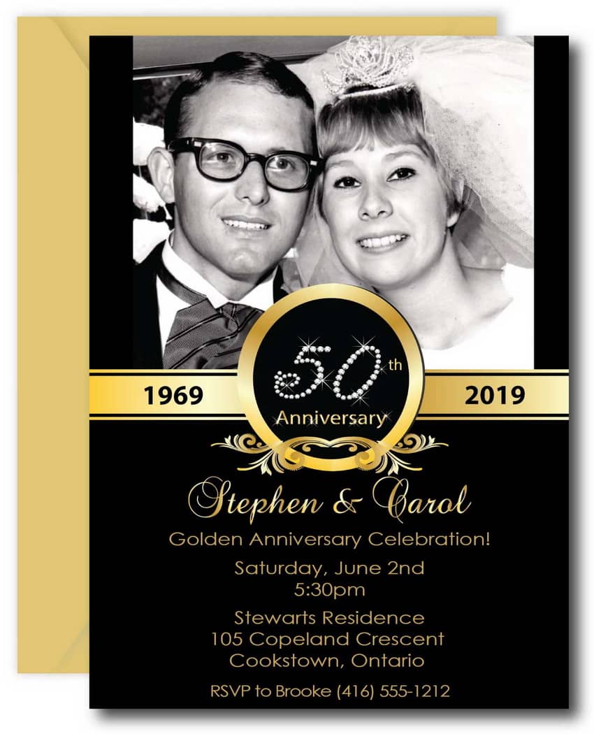 Photo 50th Anniversary Invitations