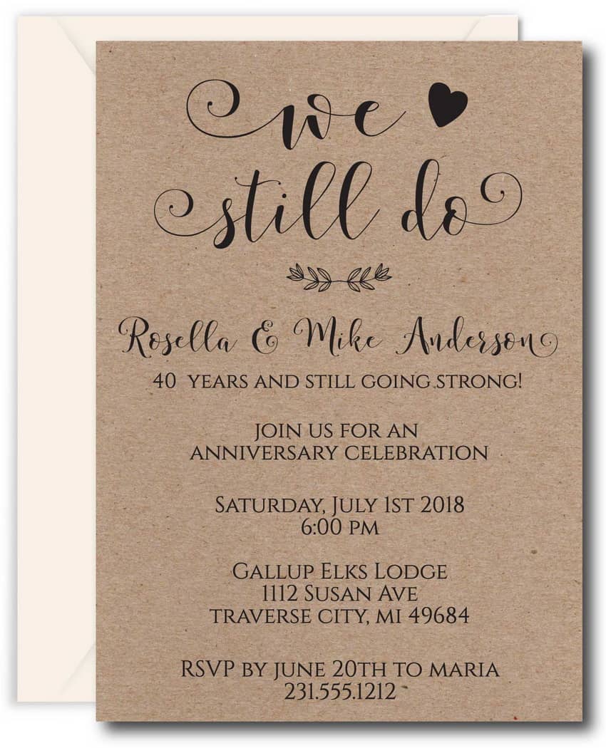 We Still Do Anniversary Invitations