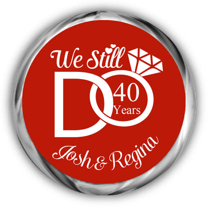 We Still Do Anniversary Kisses Stickers - 40th Red