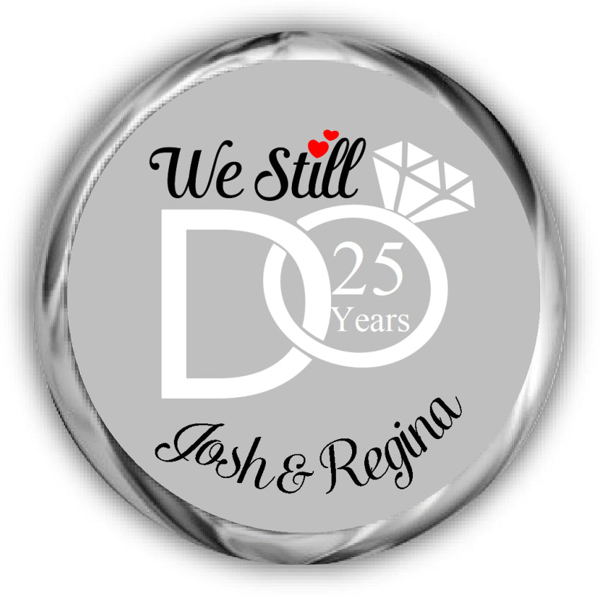 We Still Do Anniversary Kisses Stickers Silver 25th
