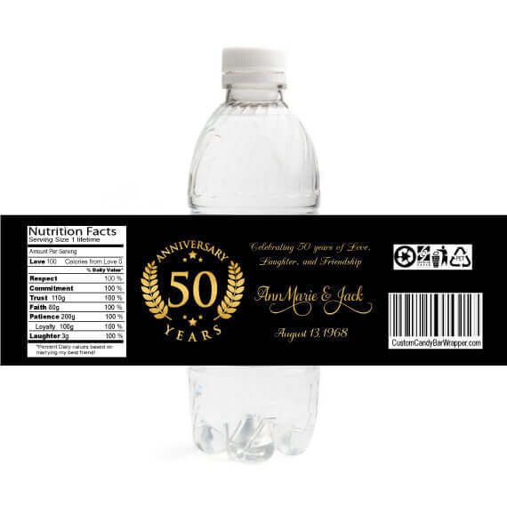 50th Emblem Anniversary Water Bottle Labels