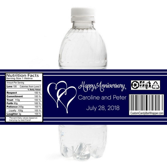 Hearts Anniversary Bottle Label