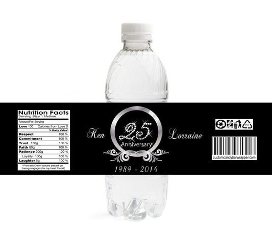 Diamond 25th Anniversary Bottle Labels