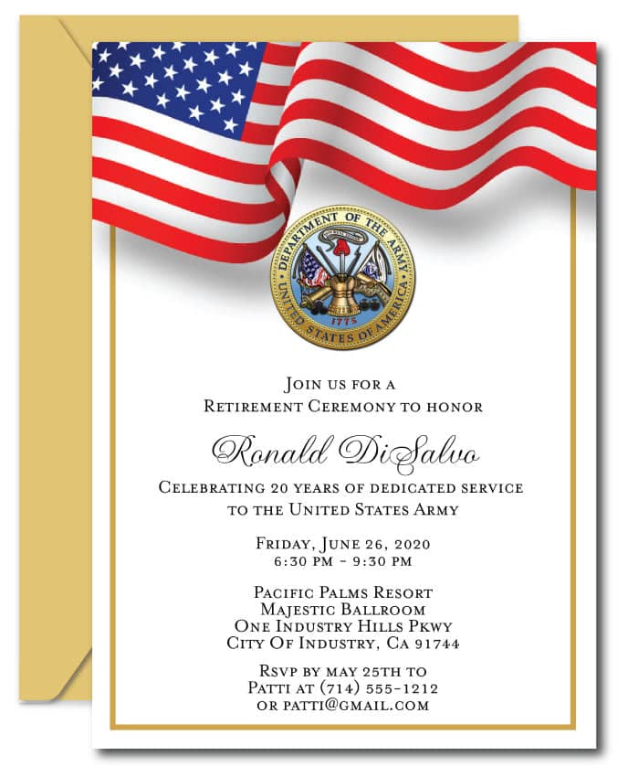 Army Retirement Invitations