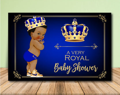 Royal Prince Baby Shower Backdrop - Darker