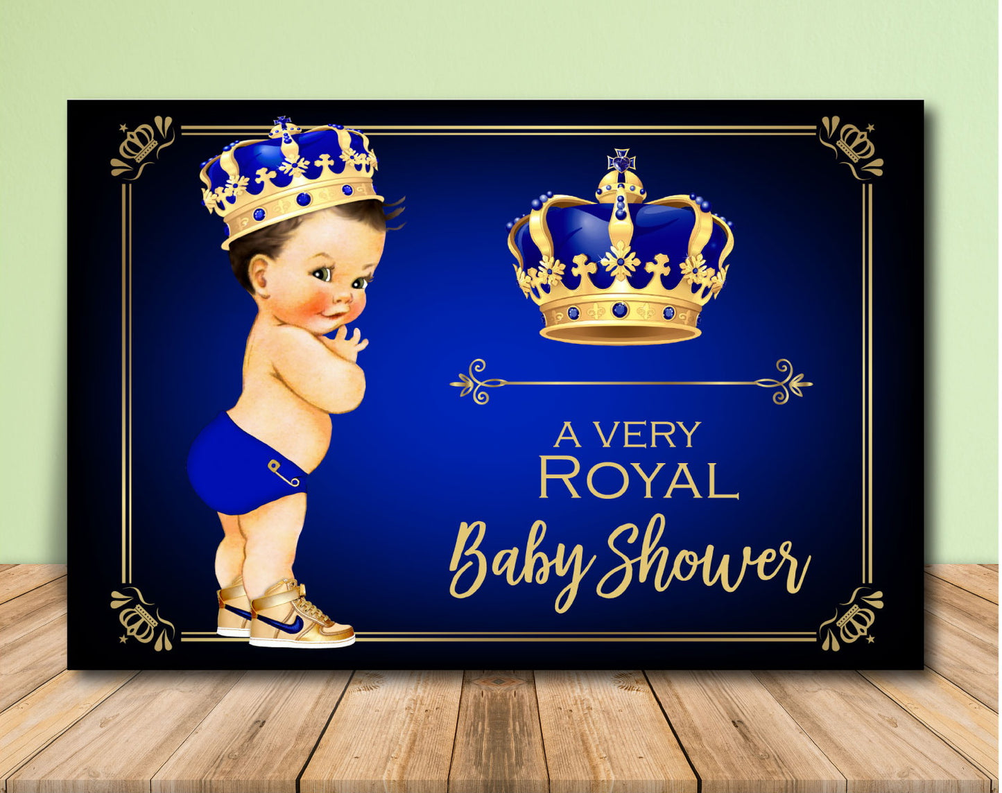 Royal Prince Baby Shower Backdrop - Lighter