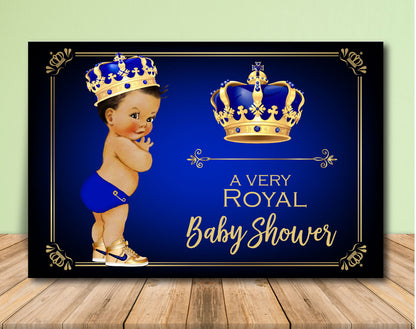 Royal Prince Baby Shower Backdrop - Medium