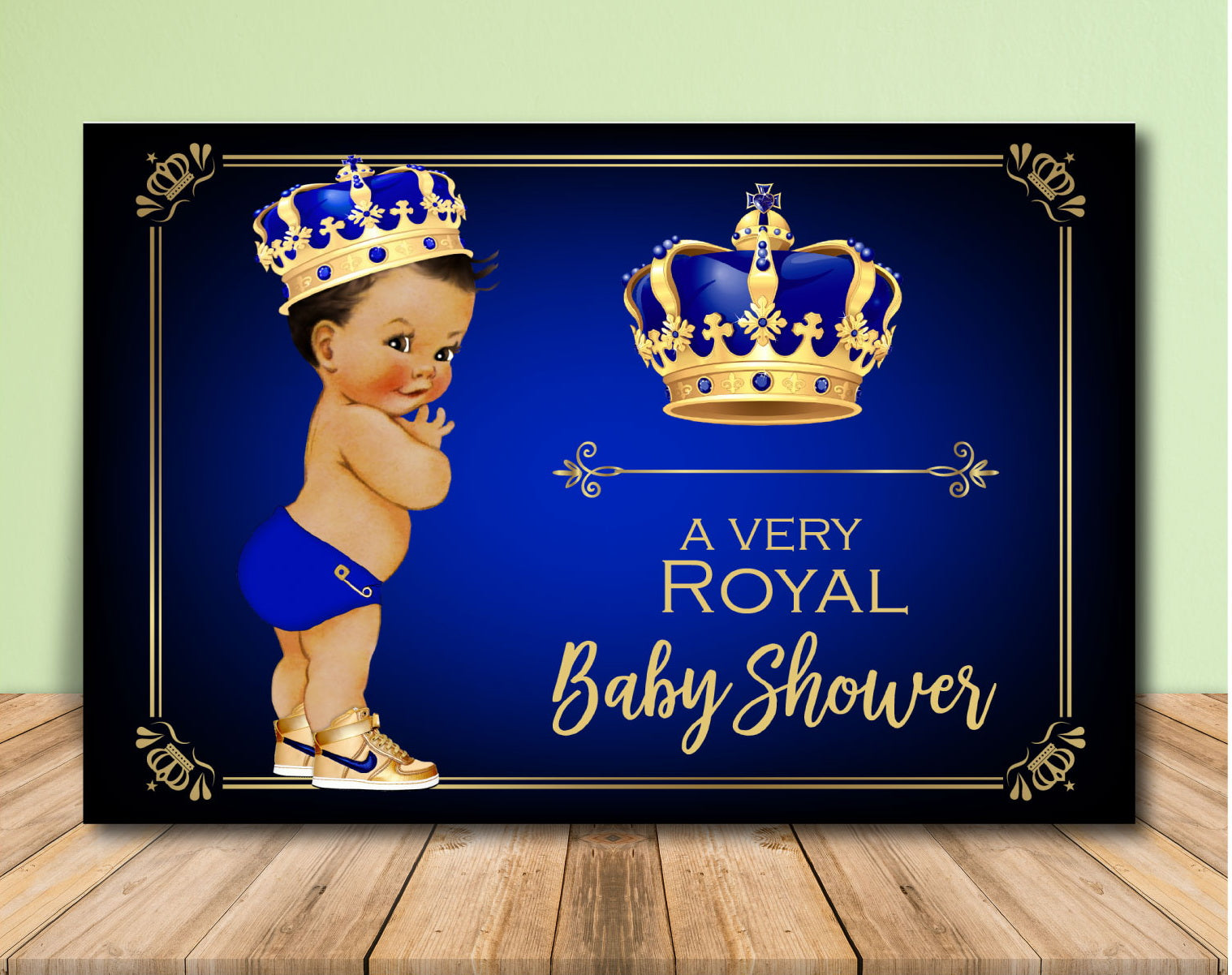HOT Backdrop Fresh Prince Baby Shower Theme Royal Prince