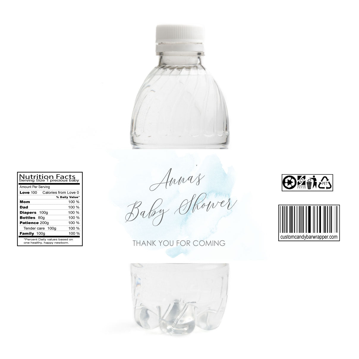 Modern Baby Shower Water Bottle Labels