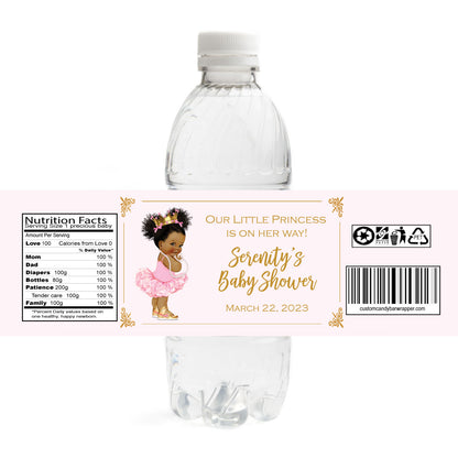 Princess Baby Shower Water Bottle Labels