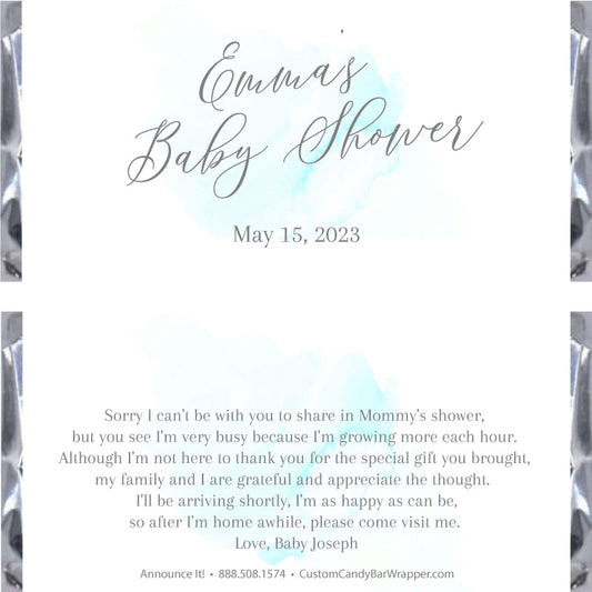 Watercolor Baby Shower Candy Bar Wrappers