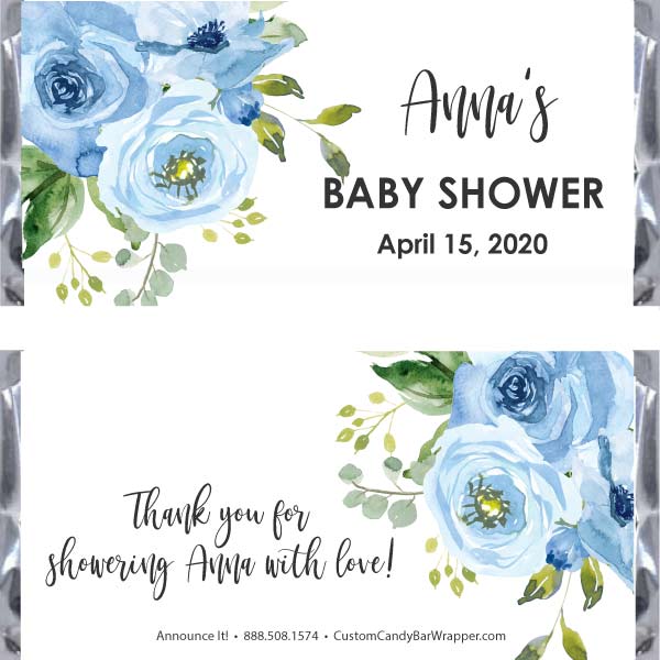 Blue Baby Shower Candy Bar Wrapper