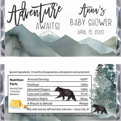 Adventure Baby Shower Candy Bar Wrappers
