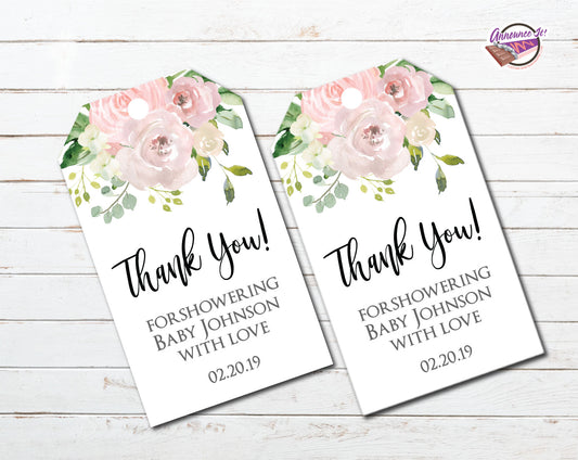 Floral Baby Shower Thank You Tags