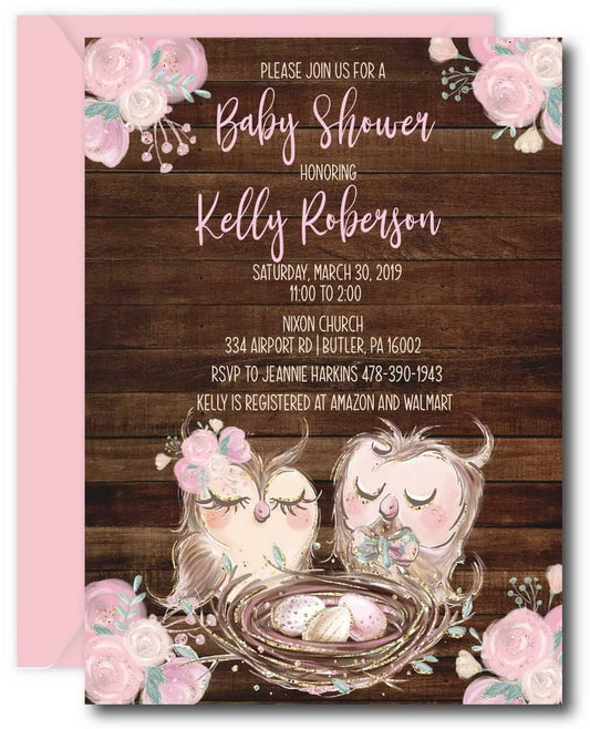 Owl Baby Shower Invitations
