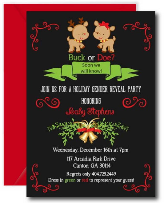 Christmas Gender Reveal Invitation