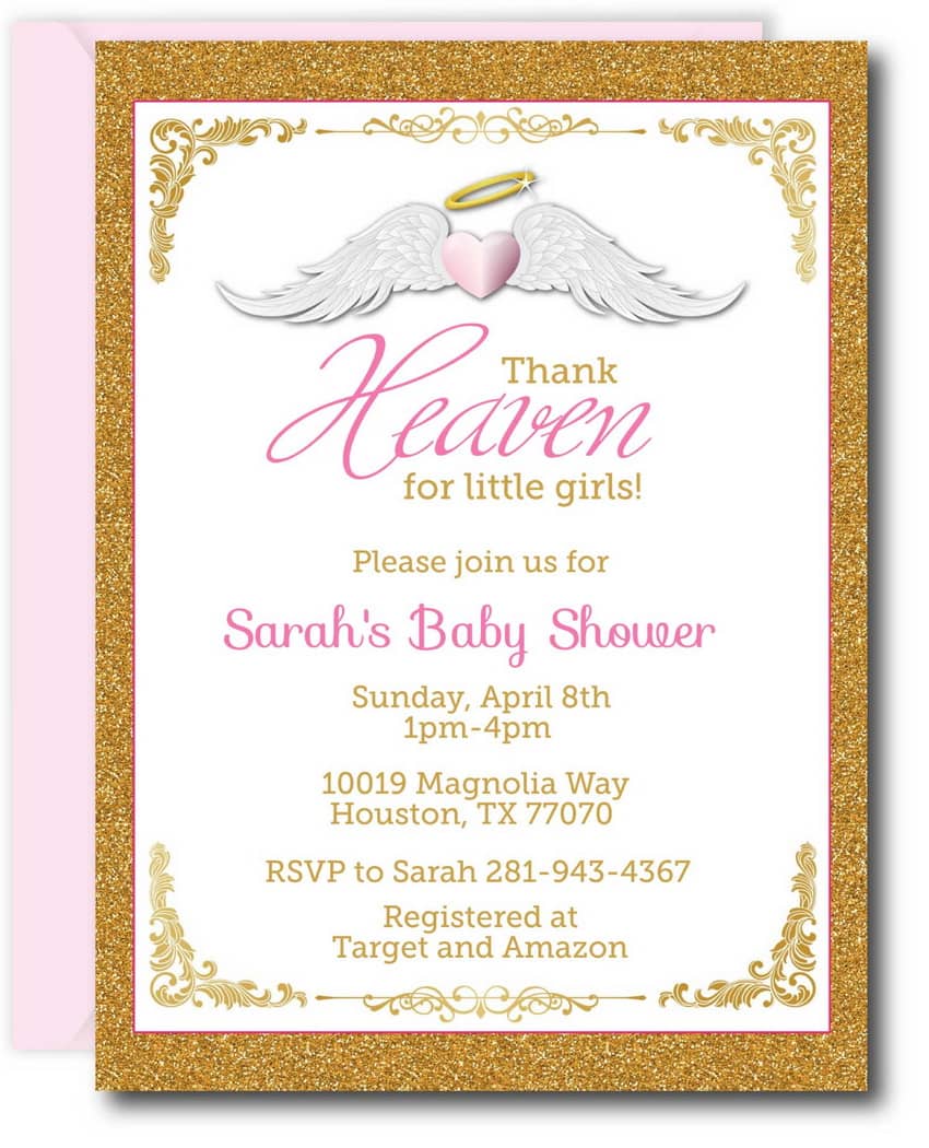 Thank Heaven for Little Girls Baby Shower Invitations