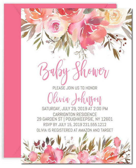 Floral Baby Shower Invitation