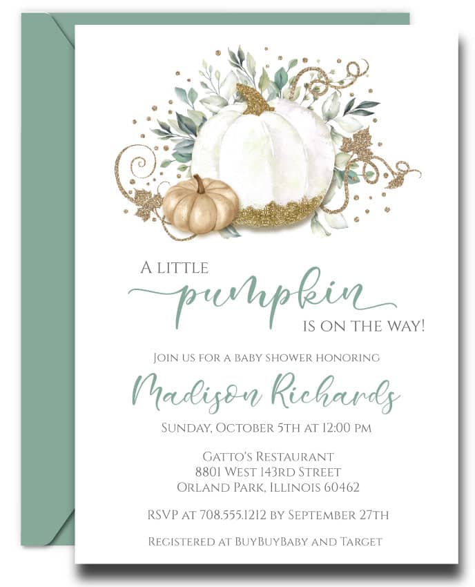 Little Pumpkin Baby Shower Invitation