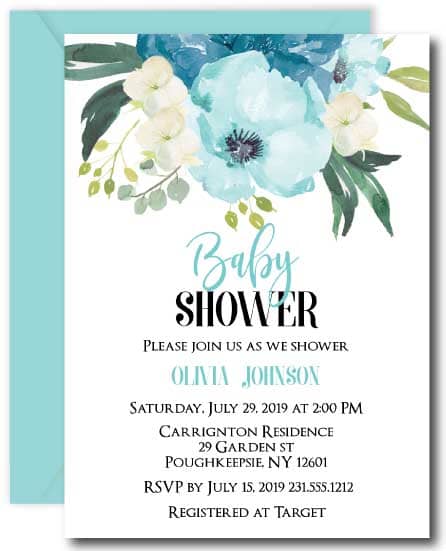 Mint Baby Shower Invitation