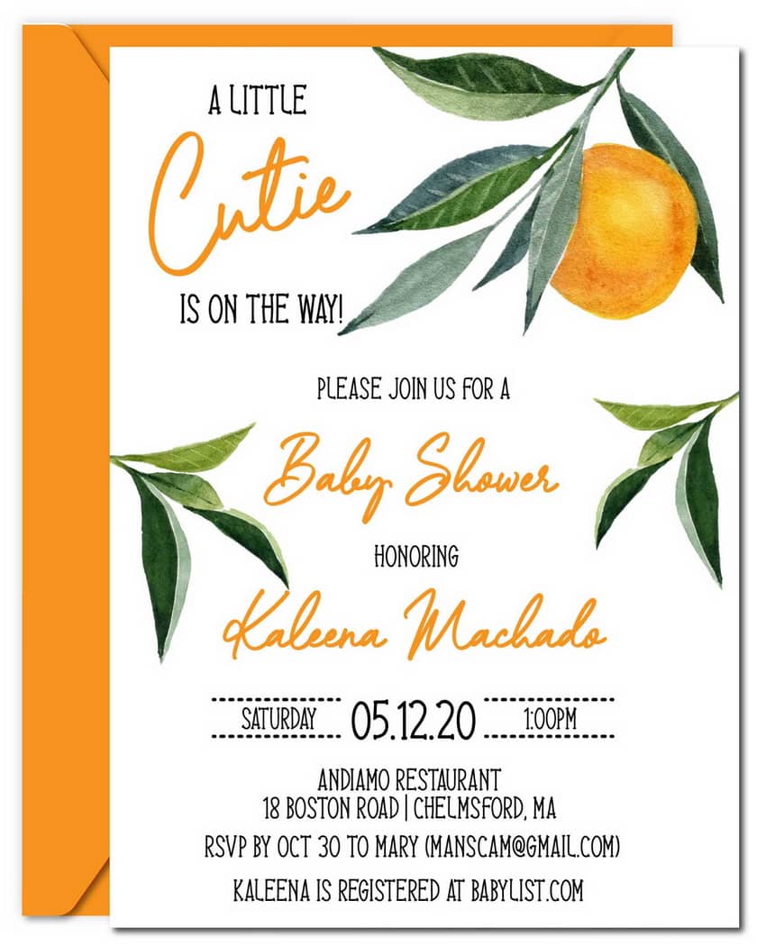 Little Cutie Baby Shower Invitatio