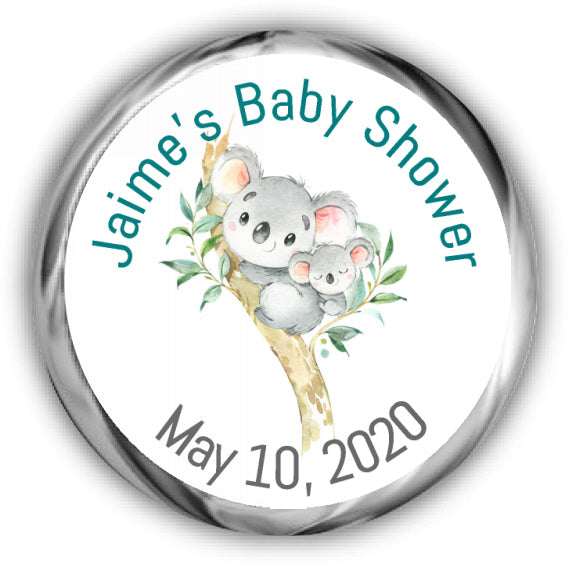 Koala Baby Shower Kisses Stickers