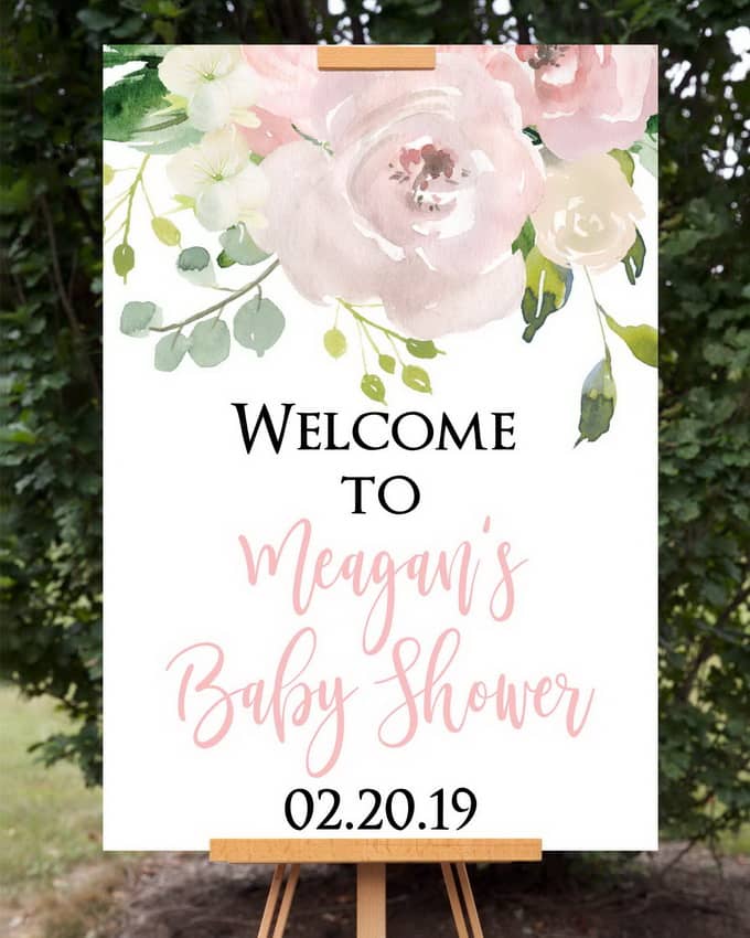 Blush Baby Shower Welcome Sign