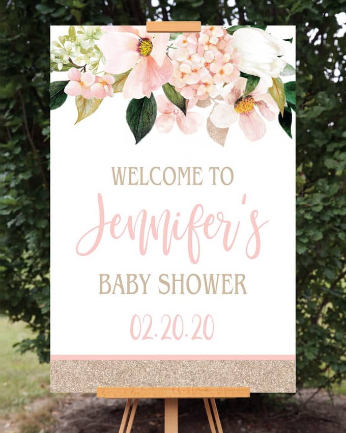 Hydrangea Bridal Shower Welcome Sign
