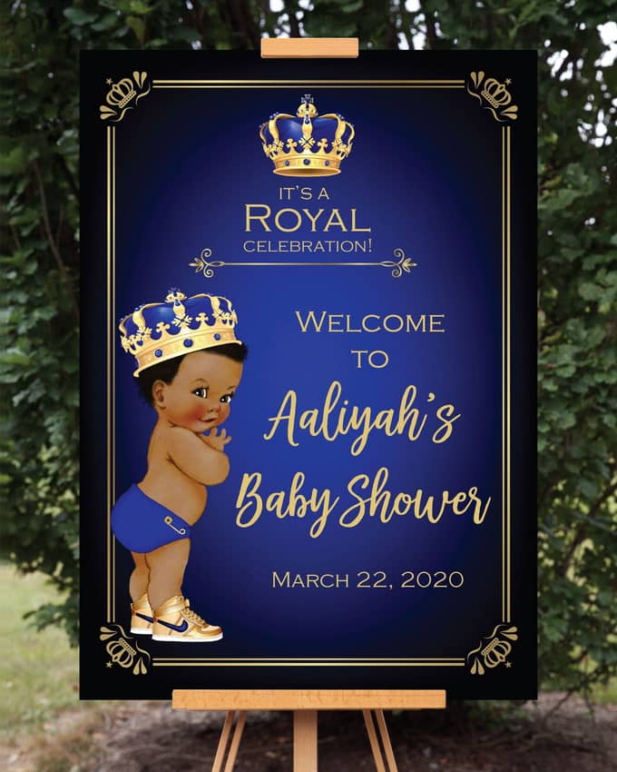 Prince Baby Shower Welcome Sign