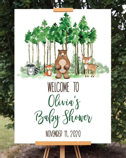 Woodland Baby Shower Welcome Sign