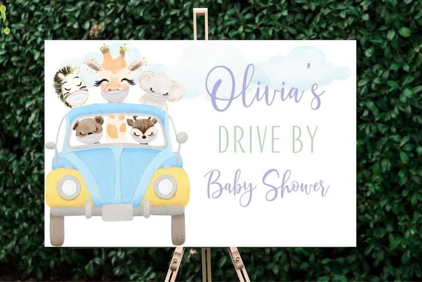 Drive By Baby Shower Welcome Sign