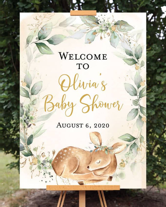 Oh Deer Baby Shower Welcome Sign
