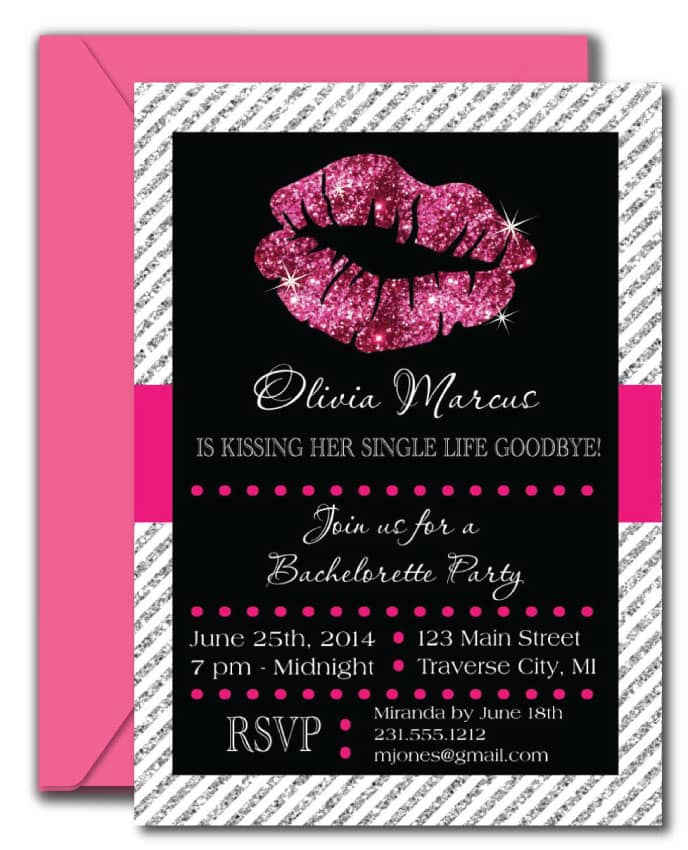 Lips Bachelorette Party Invitation