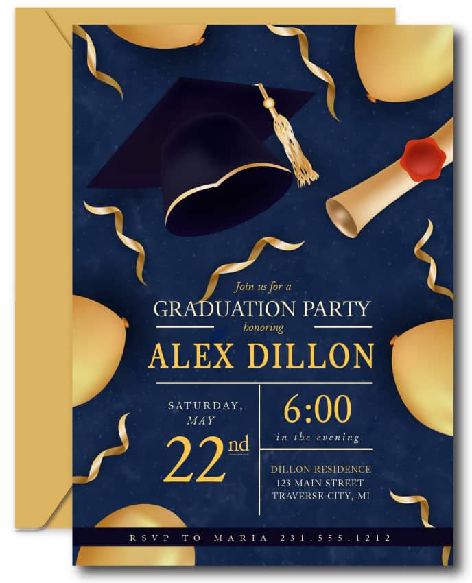 Balloons Graduation Invitation