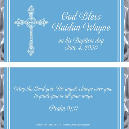 Baptism Cross Candy Bar Wrappers
