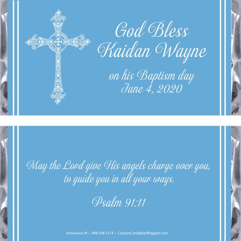 Baptism Cross Candy Bar Wrappers