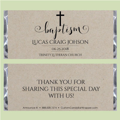 Kraft Baptism Candy Bar Wrappers