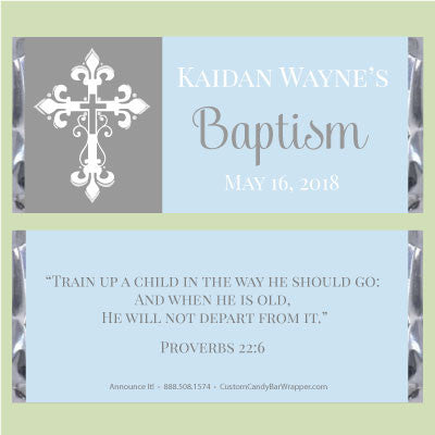 Lovely Cross Baptism Candy Bar Wrappers