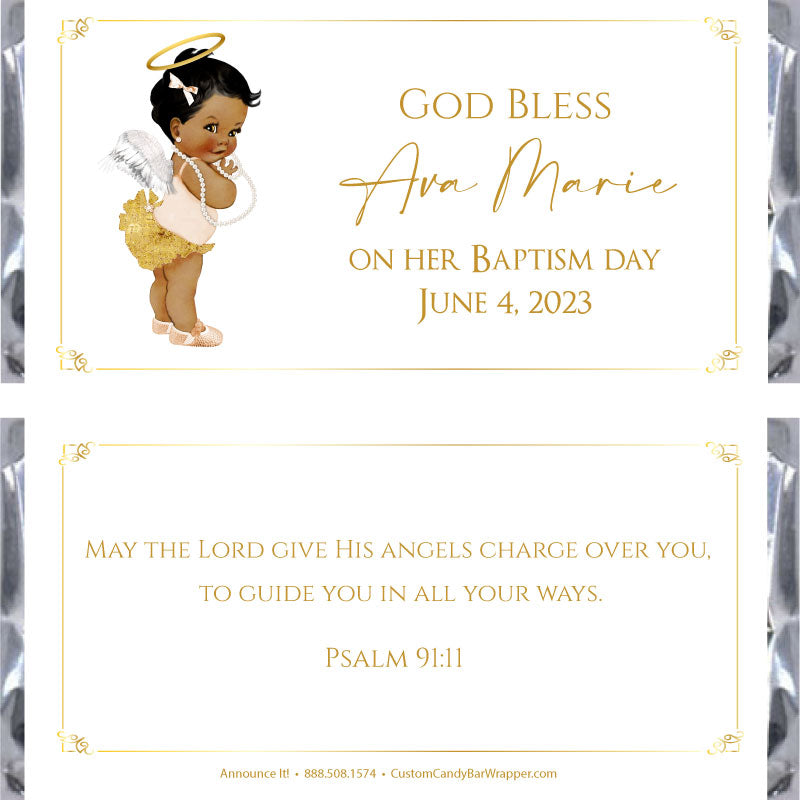 Angel Girl Baptism Candy Bar Wrappers - Medium Complexion